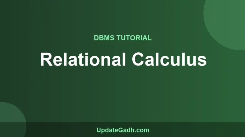 Relational Calculus