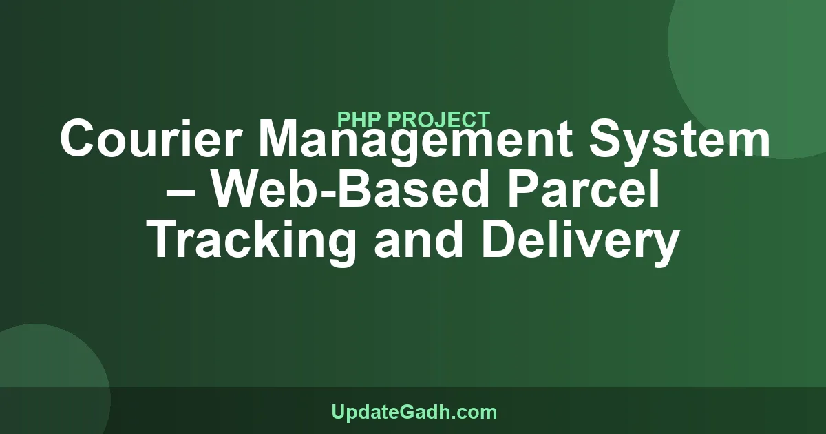 Courier Management System PHP Project - Free Source Code