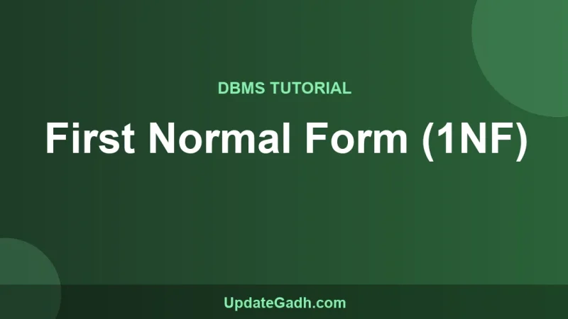 First Normal Form (1NF)
