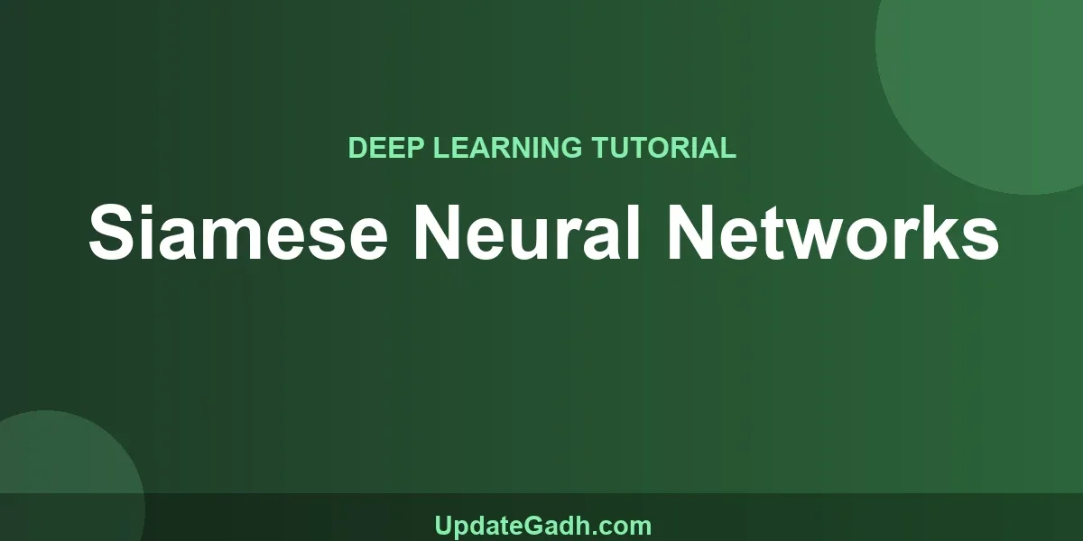 Siamese Neural Networks