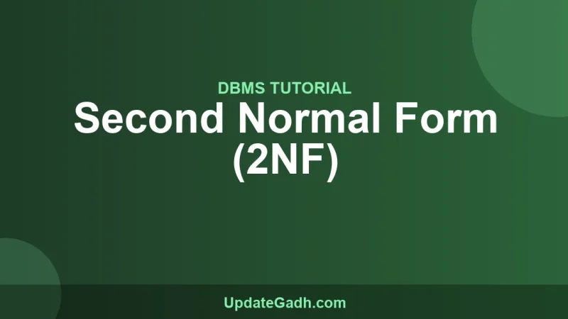Second Normal Form (2NF)
