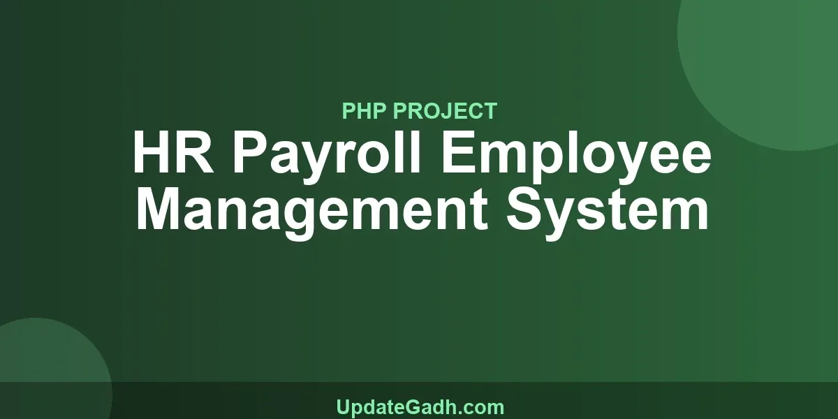 HR Payroll Employee Management System