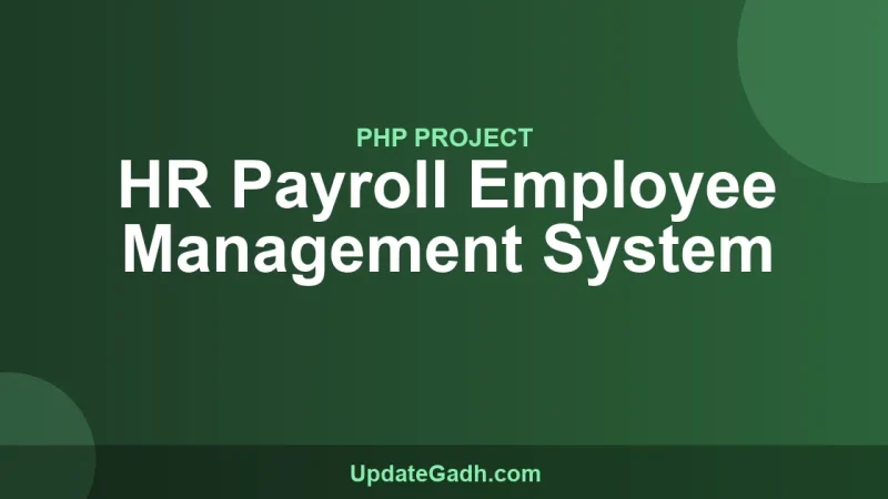 HR Payroll Employee Management System
