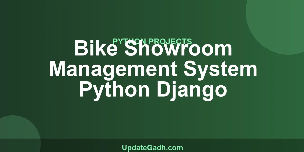 Bike Showroom Management System Python Django