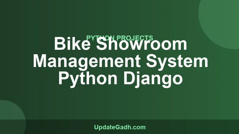 Bike Showroom Management System Python Django