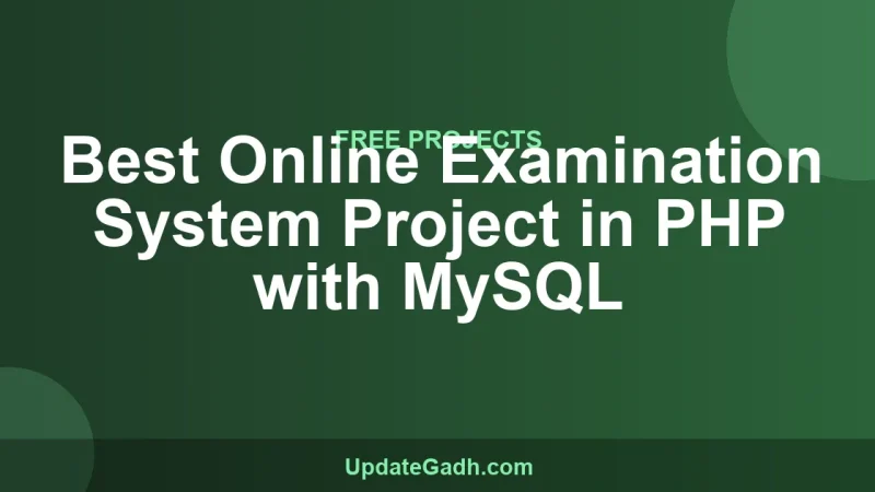 Best Online Examination System Project in PHP with MySQL