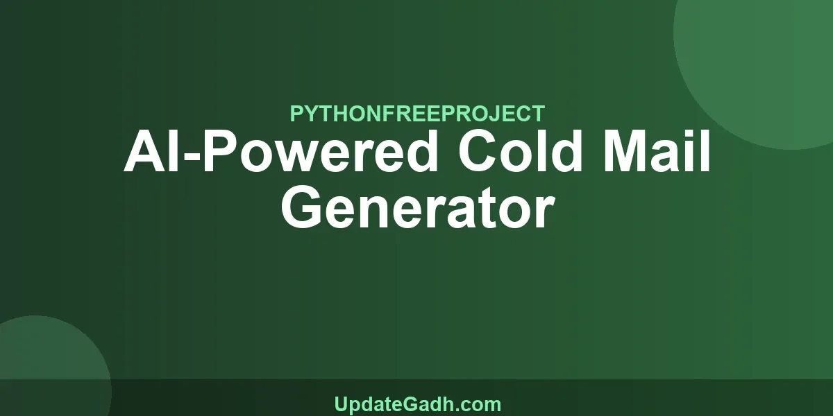 AI-Powered Cold Mail Generator