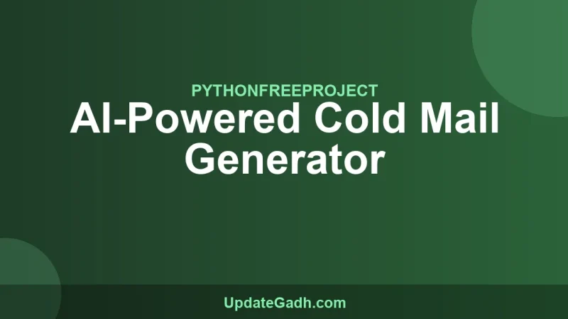 AI-Powered Cold Mail Generator