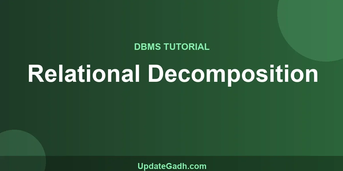 Relational Decomposition