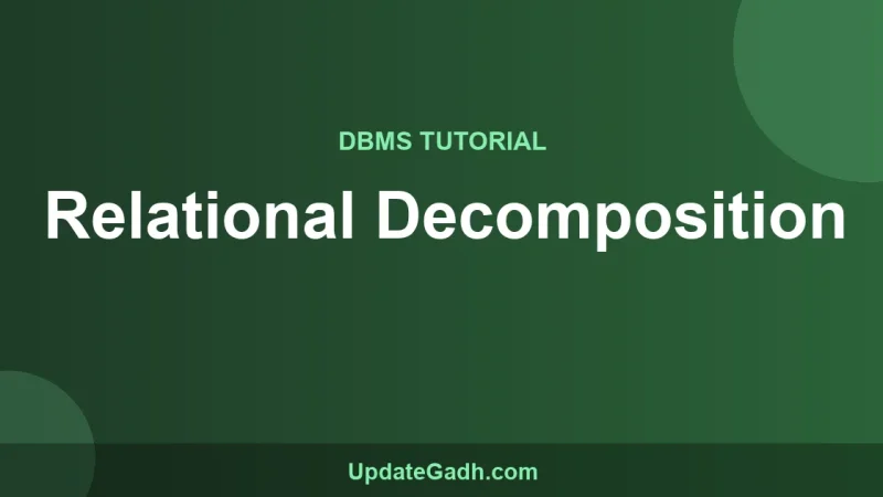 Relational Decomposition