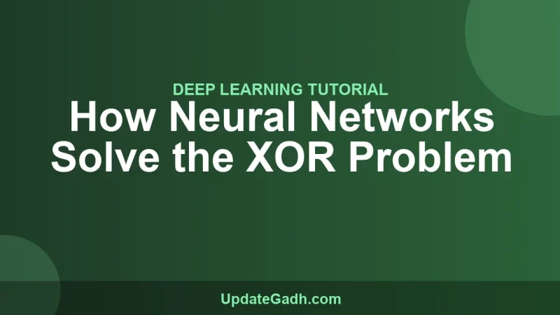 How Neural Networks Solve the XOR Problem