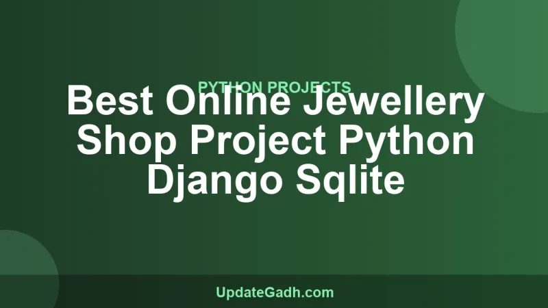 Best Online Jewellery Shop Project Python Django Sqlite