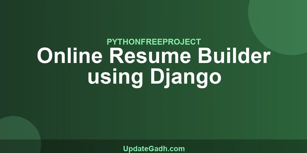 Online Resume Builder using Django