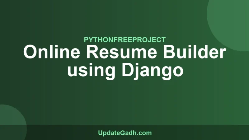 Online Resume Builder using Django