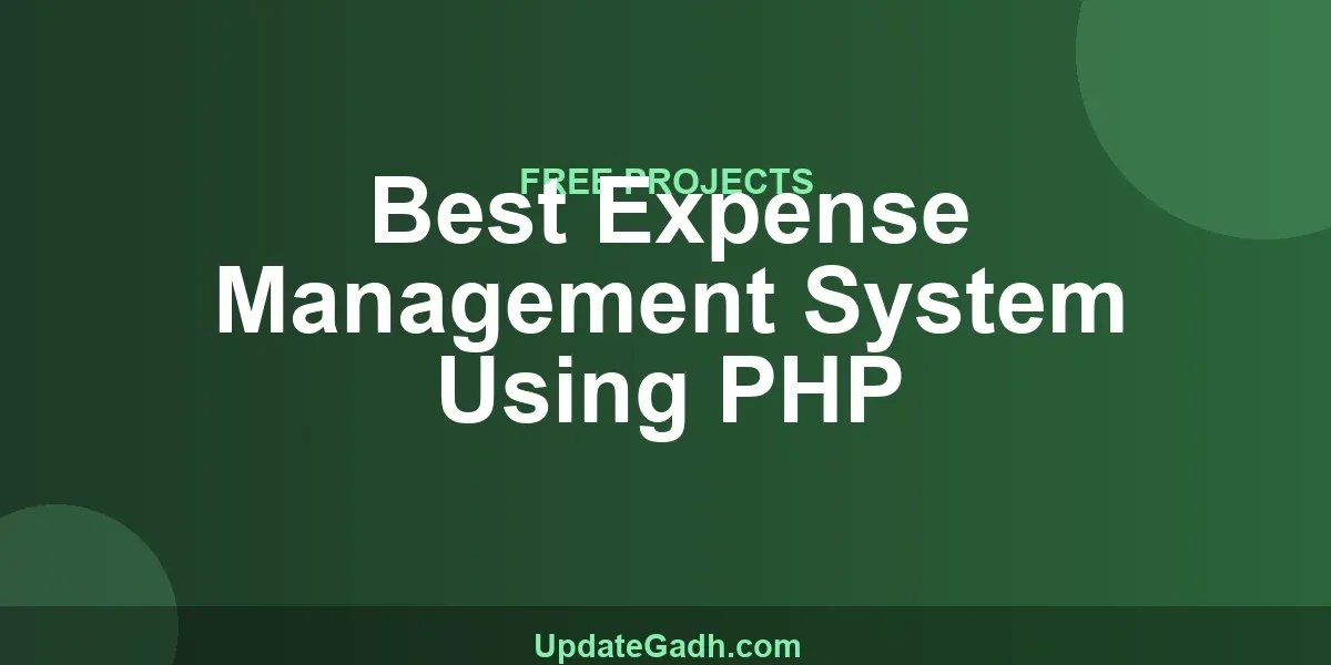 Best Expense Management System Using PHP