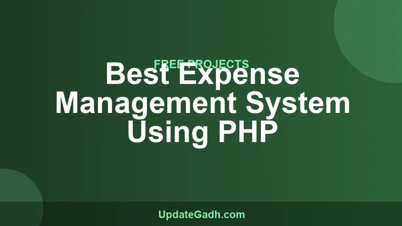 Best Expense Management System Using PHP