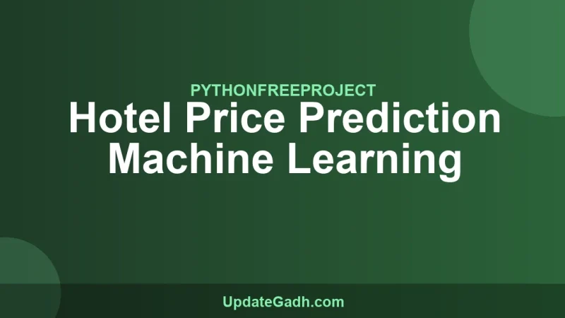 Hotel Price Prediction Machine Learning