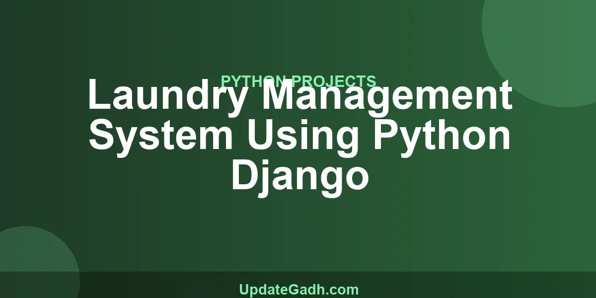 Laundry Management System Using Python Django