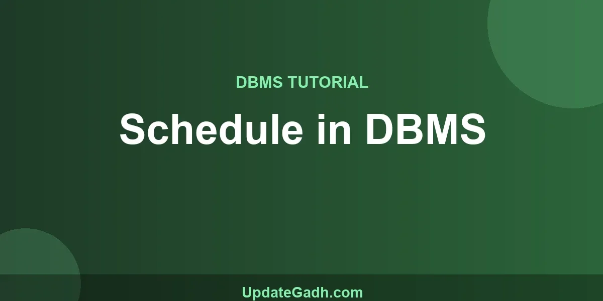 Schedule in DBMS
