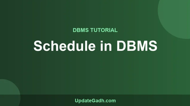 Schedule in DBMS