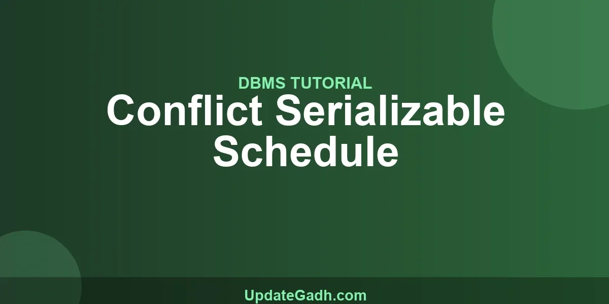 Conflict Serializable Schedule