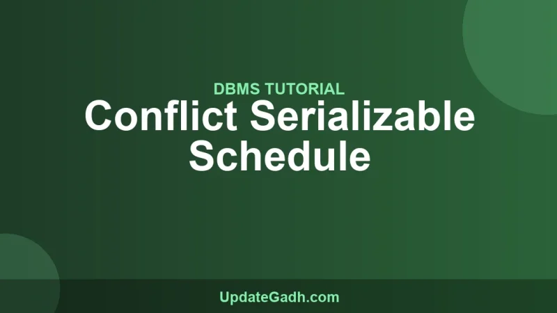 Conflict Serializable Schedule