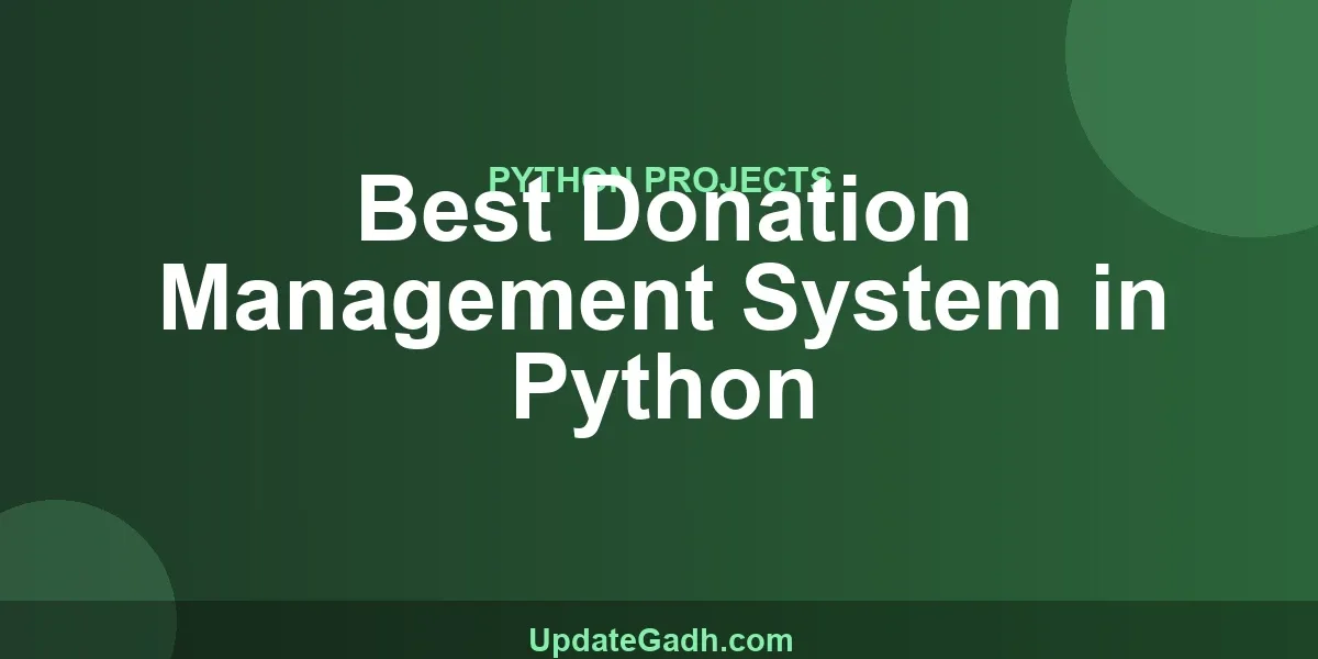 Best Donation Management System in Python