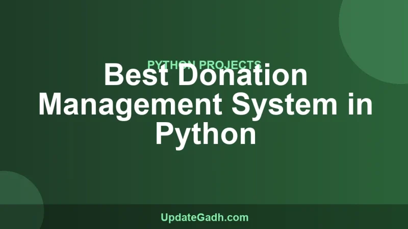 Best Donation Management System in Python