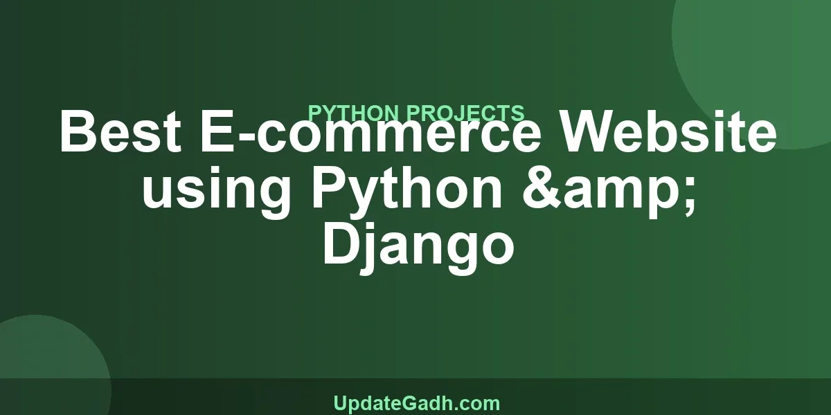 Best E-commerce Website using Python & Django