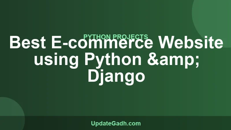 Best E-commerce Website using Python & Django