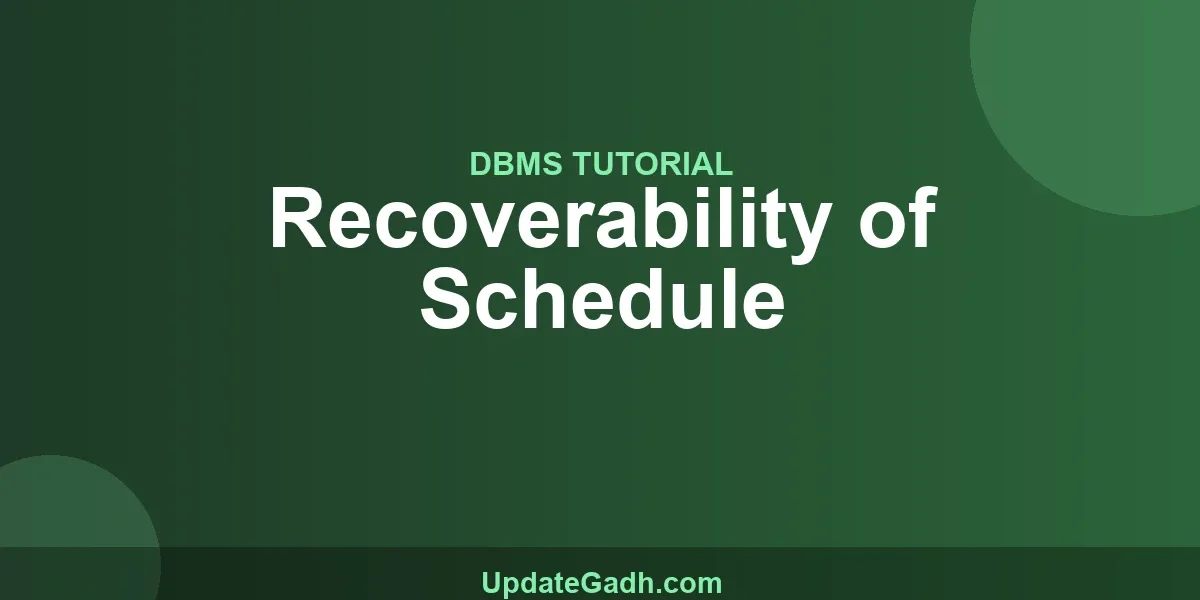 Recoverability of Schedule