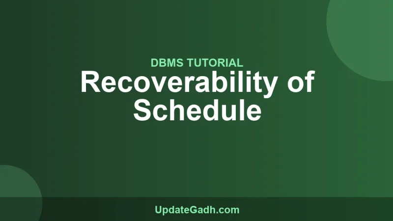 Recoverability of Schedule