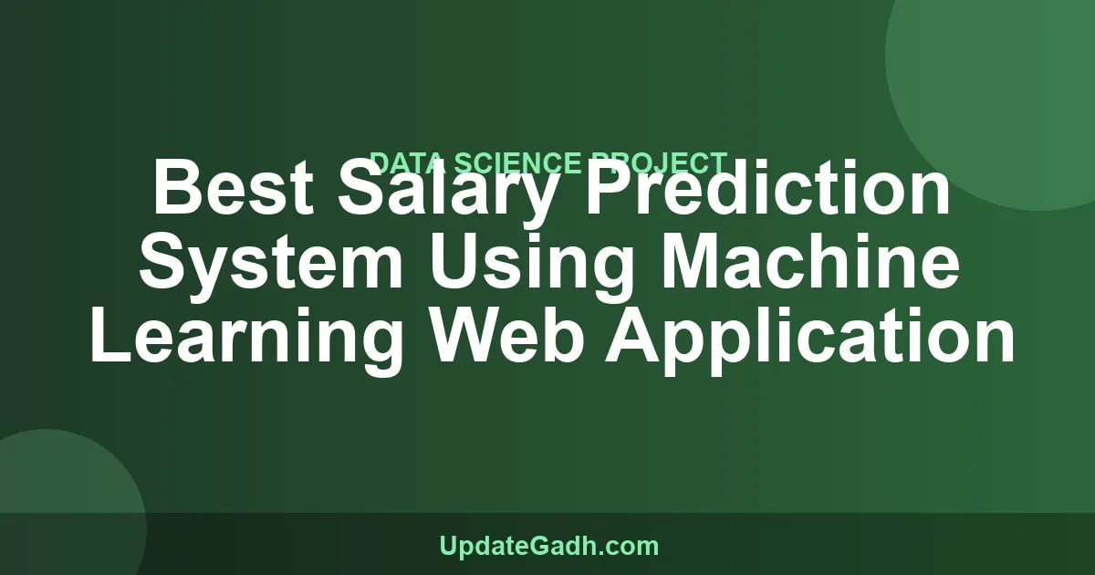 Salary Prediction System ML Project Source Code 2024