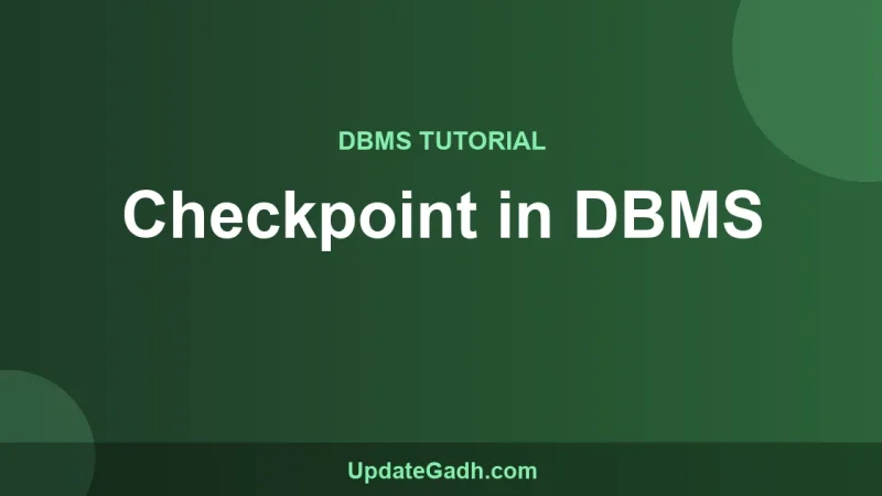 Checkpoint in DBMS