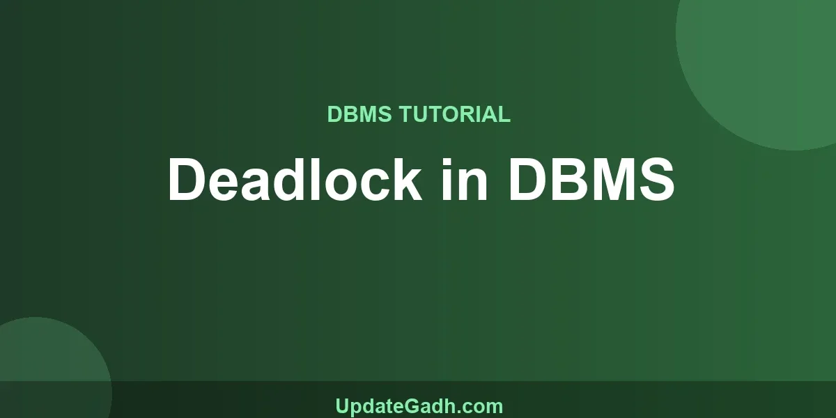 Deadlock in DBMS
