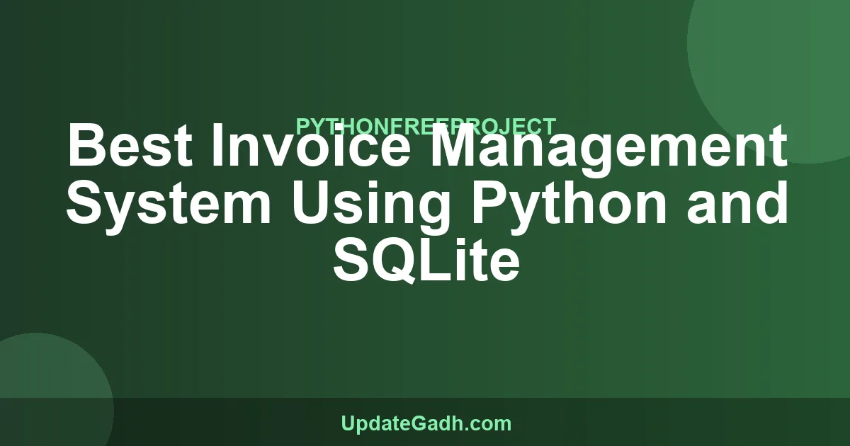 Invoice Management System Python SQLite Source Code
