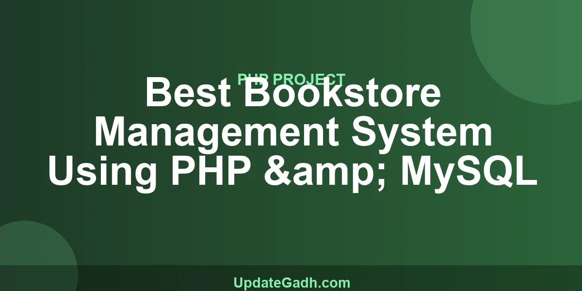 Best Bookstore Management System Using PHP & MySQL