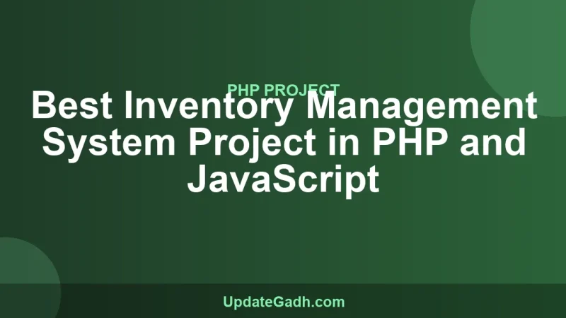 Best Inventory Management System Project in PHP and JavaScript