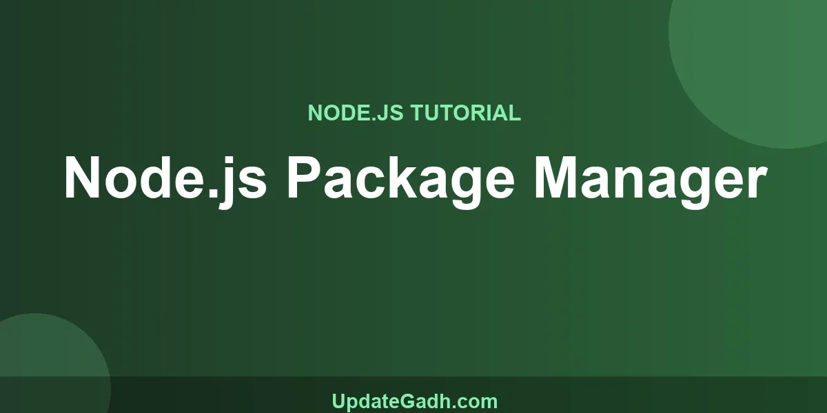Node.js Package Manager