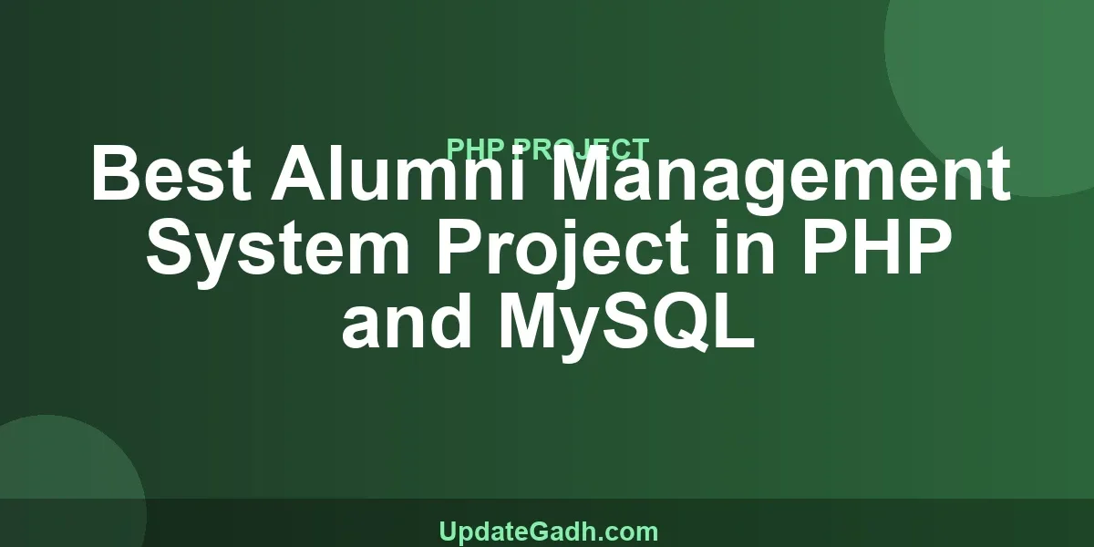 Best Alumni Management System Project in PHP and MySQL