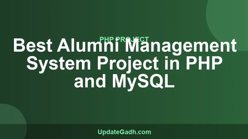Best Alumni Management System Project in PHP and MySQL