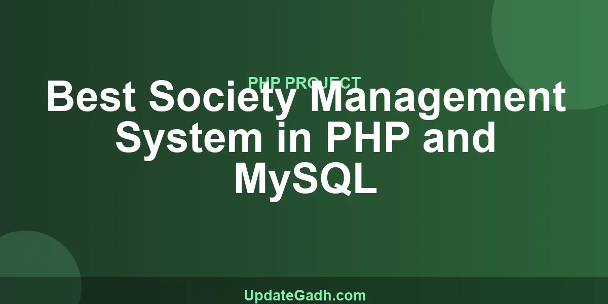Best Society Management System in PHP and MySQL