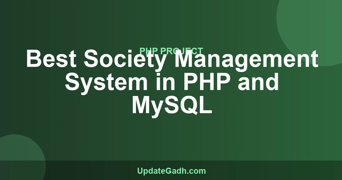 Society Management System PHP MySQL - Free Source Code