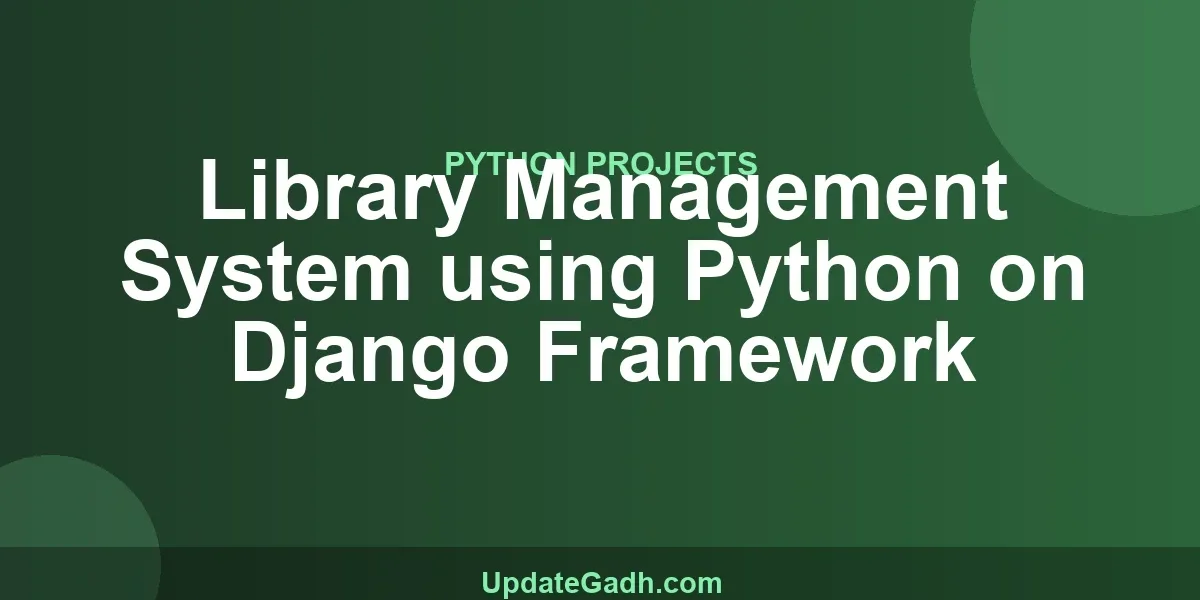 Library Management System using Python on Django Framework