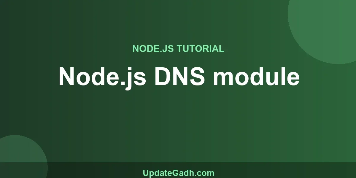 Node.js DNS module