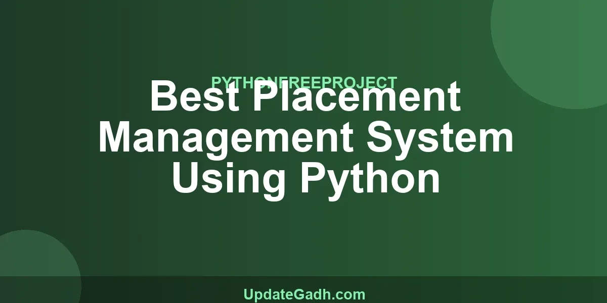 Best Placement Management System Using Python