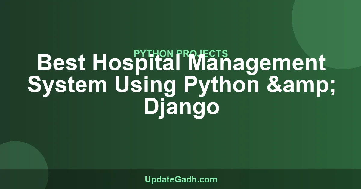 Hospital Management System Python Django + Source Code