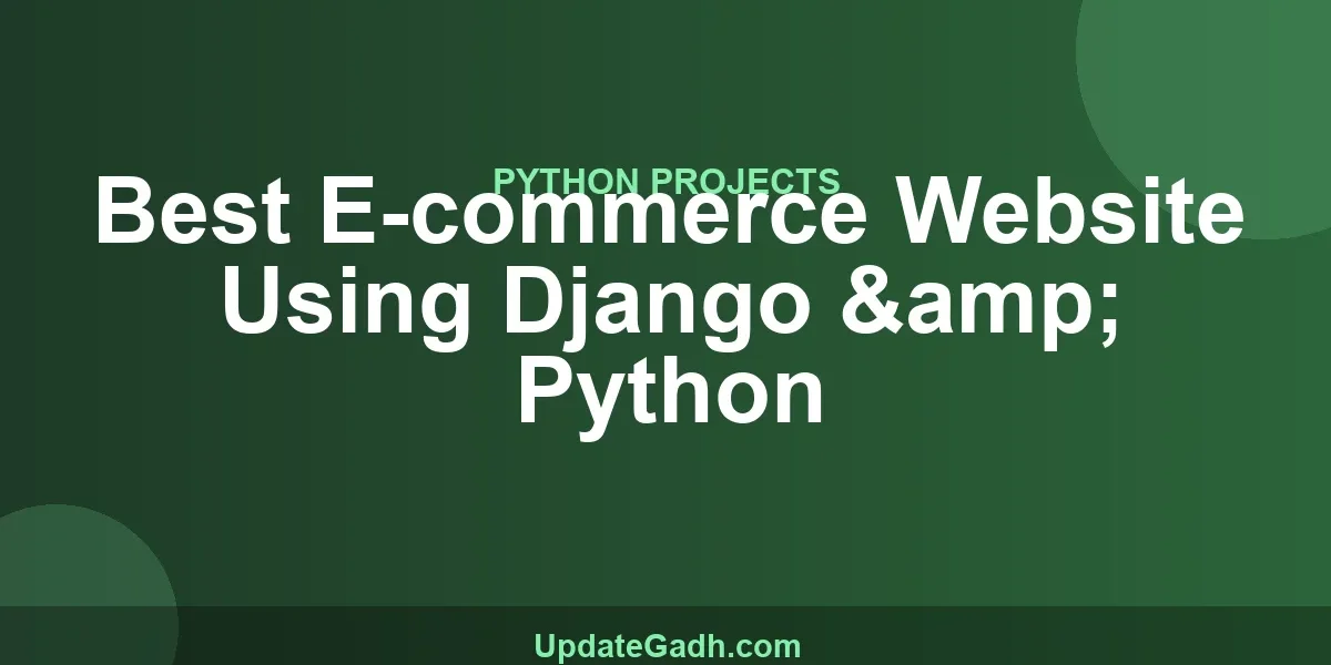 Best E-commerce Website Using Django & Python