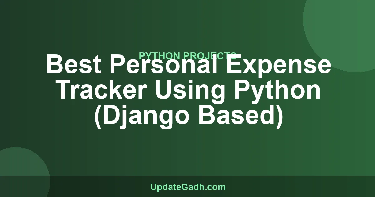 Personal Expense Tracker Django Python Project Source Code