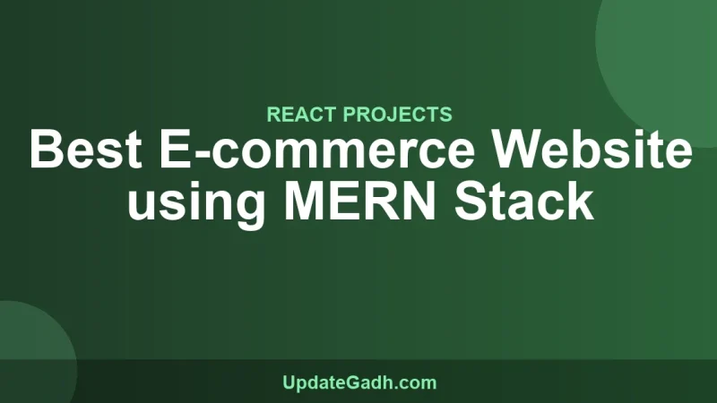 Best E-commerce Website using MERN Stack